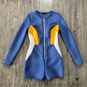 NWOT UO Wave To Rave Colorblock Zip-Front Romper Size Medium
